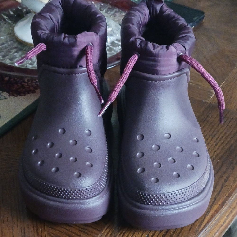 Crocs Purple Winter Boots with Drawstring